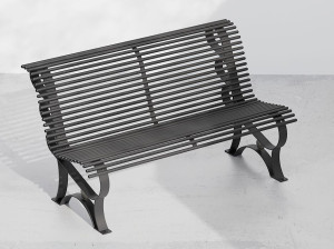 Металлическая скамья со спинкой