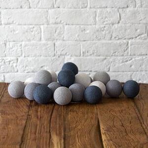 Гирлянад из хлопковых шариков от батареек на 20 лампочек, блюиш грей