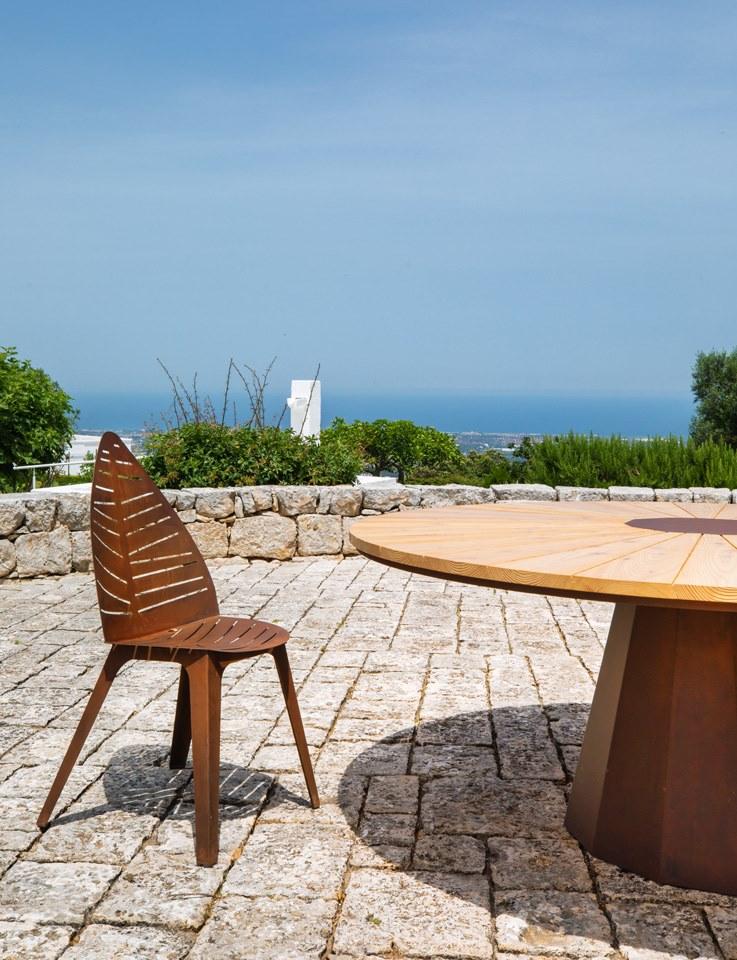 TrackDesign Круглый садовый стол из стали Corten ™  Tt0658000  - Вид №3