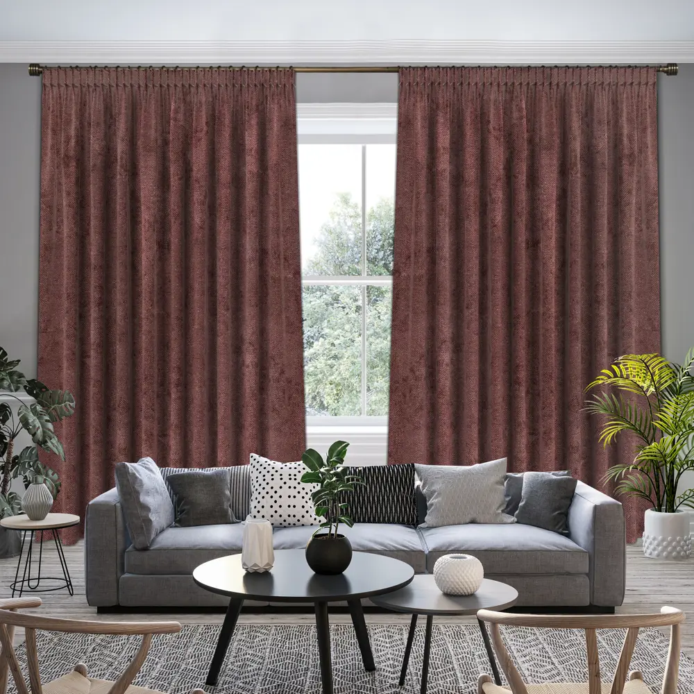 Ткань 1 м/п Однотонный шенилл 300 см цвет бордовый 89177065 STLM-2105278 GARDEN  - Вид №4