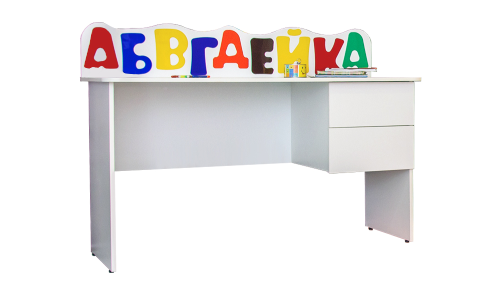 Детский письменный стол с ящиками "Абвгдейка" МАНДАРИН АБВГДЕЙКА 178610 Молочный Santreyd  - Вид №1