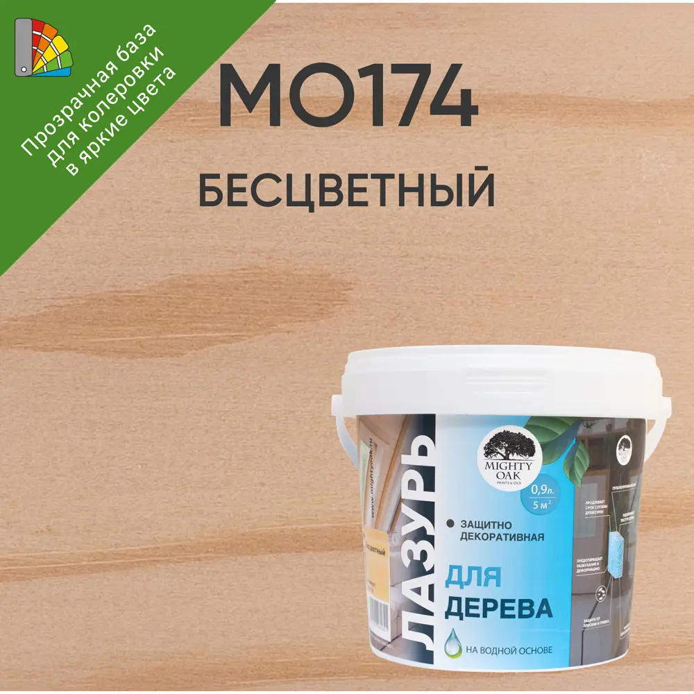 MIGHTY OAK Лазурь для дерева бесцветная 0.9 л - защита и декор 83742277 STLM-0044220