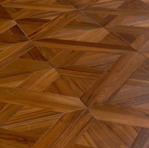 Модульный паркет Marco Ferutti Linea Linea Бирманский Тик с брашью (Текстурированная) 406х405 мм 2600600038 - Вид №7