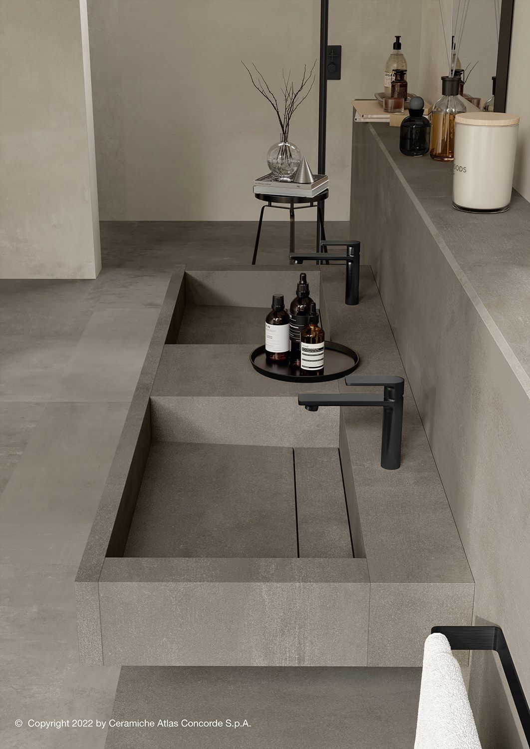 Двойная подвесная раковина с подвесным комодом Atlas Concorde Habitat Dialogo ARCH-00037908 - Вид №2