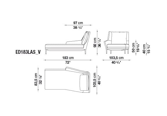 Тканевый диван с полуостровом B&B Italia Эдуард ARCH-00089989 - Вид №13