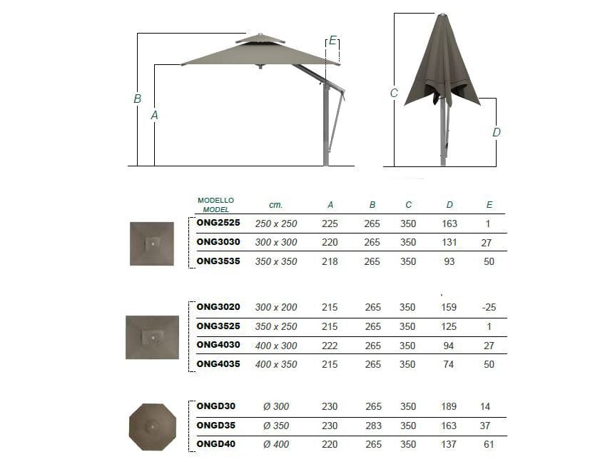 Зонтик с боковым полюсом Ombrellificio Poggesi ONE ARCH-00147591 - Вид №19