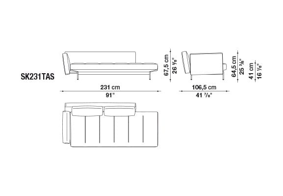 Кожаный диван с полуостровом B&B Italia SAKé ARCH-00023880 - Вид №21