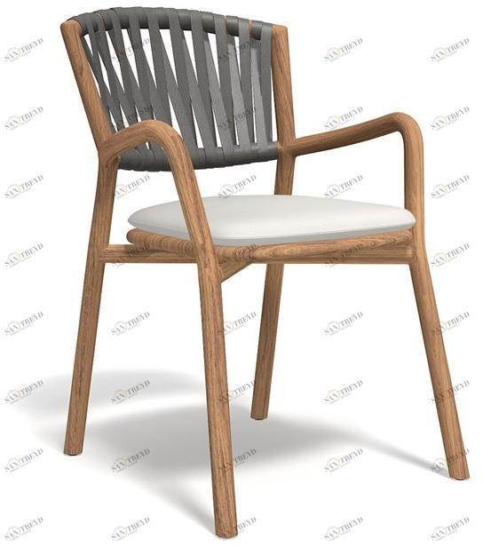 RODA Садовый стул из тика со встроенной подушкой Piper sun-id-1386115