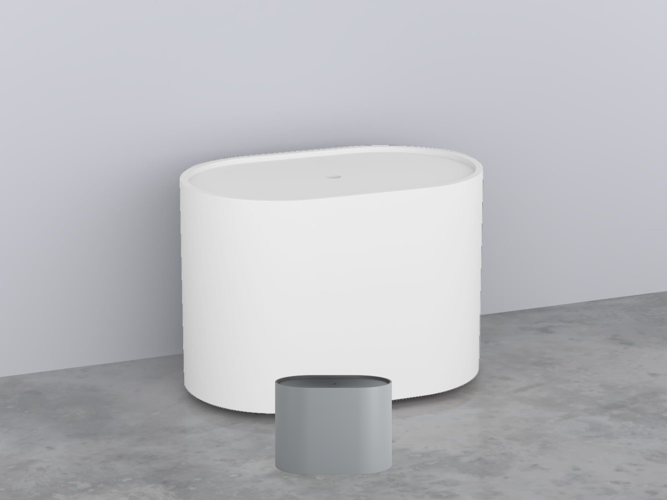 ELOOL-BR Пуф овальный из материала Livingtec на 4-х колесиках, с крышкой деревянной шпонированной cielo Elle Ceramica Cielo 