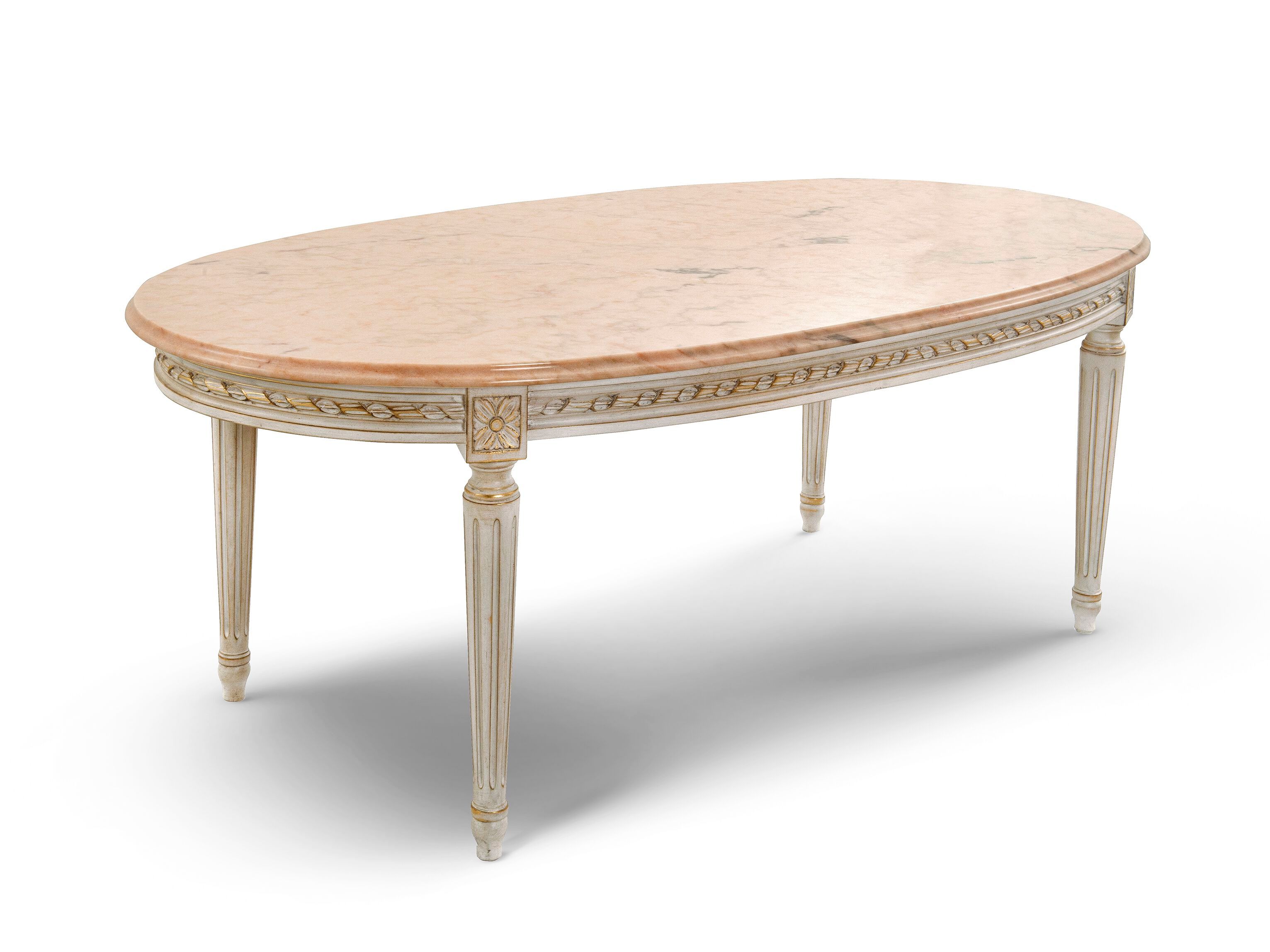 Деревянный и мраморный овальный журнальный столик Bellotti Ezio Cromie ARCH-00006728