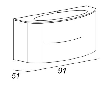 Мебель для ванной CEZARES EDEN 91 Rovere Tabacco - Вид №3