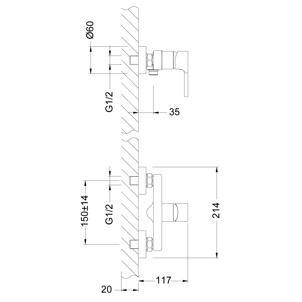 LM0603C Смеситель Aura для душа LEMARK AURA - Вид №2