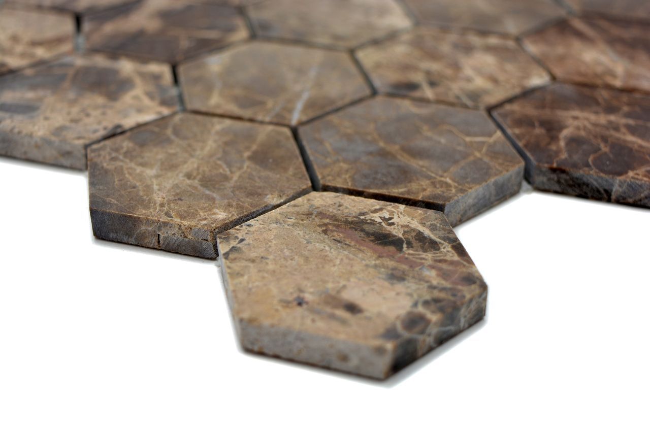 Темная мраморная мозаика Emperador Mosaix ARCH-00117162 - Вид №1