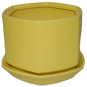 Горшок цветочный Goncar Меркурий 11x13.5x11 см v1 л керамика жёлтый 82126337 STLM-2195928