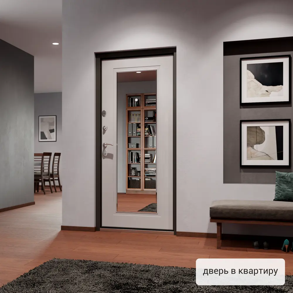 Дверь входная металлическая Грата 950 мм левая цвет скай белый TOREX STLM-2152130 - Вид №16