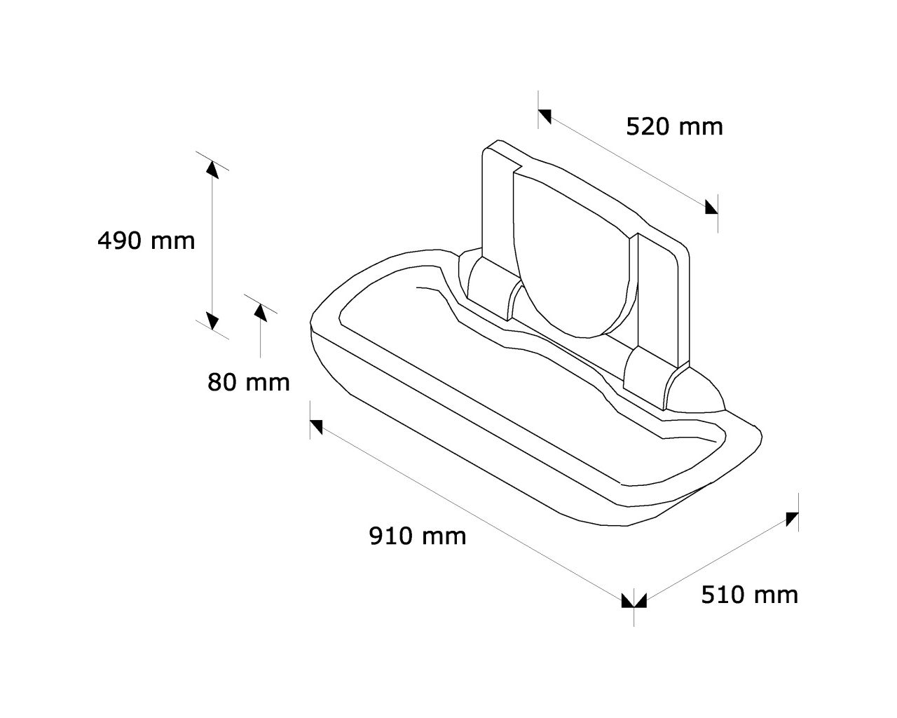 BC1 Пеленальный столик для младенцев и маленьких детей, складной, крепится к стене Merida  - Вид №1