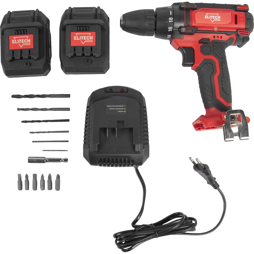 Дрель-шуруповерт аккумуляторная Elitech ДА 12СЛ2 12 В 2x1.7 Ач 84465829 STLM-2174708  - Вид №4