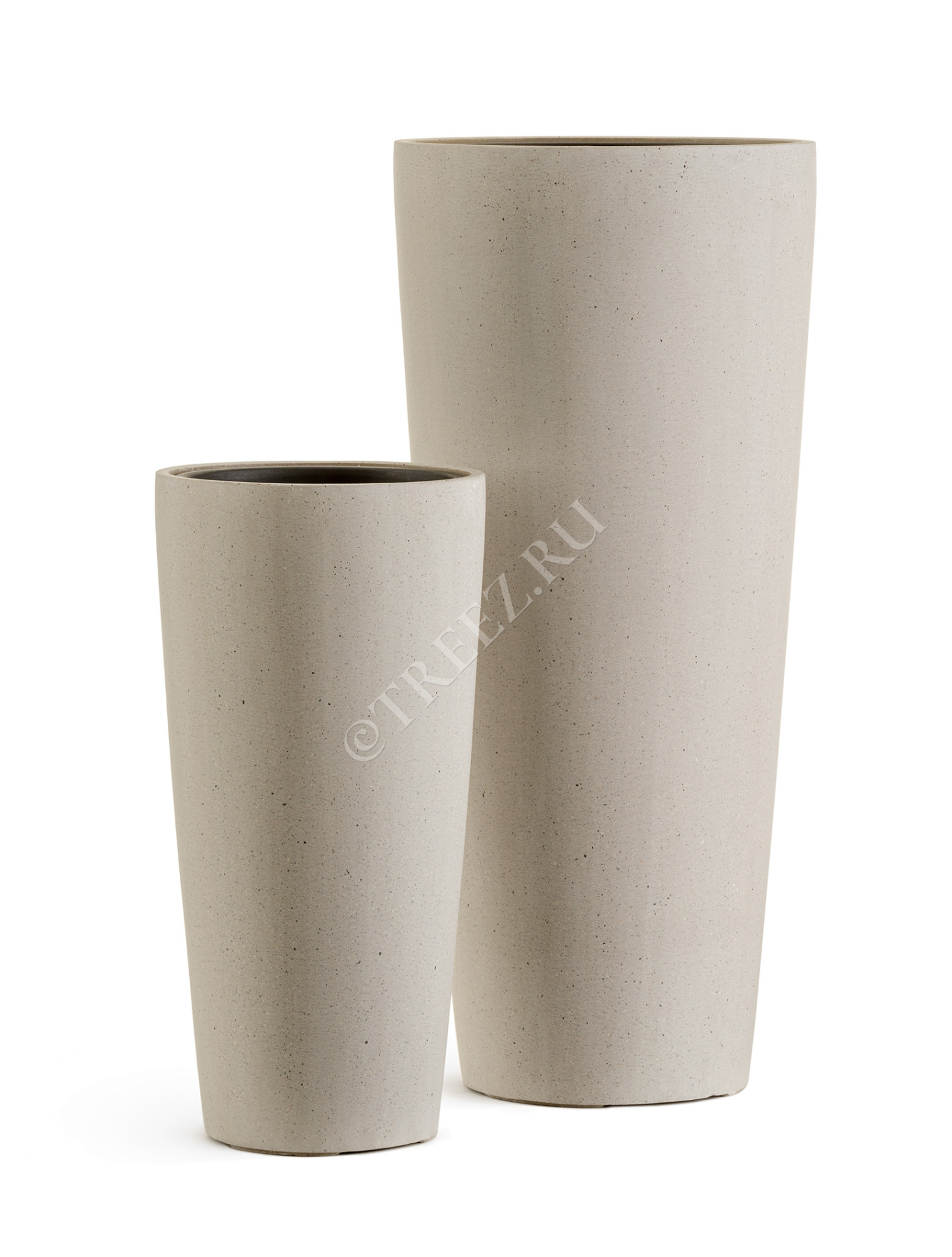 41.3319-02-020-BE-90 Кашпо  Effectory - серия Beton - Высокий конус - Белый песок Цветочная коллекция 