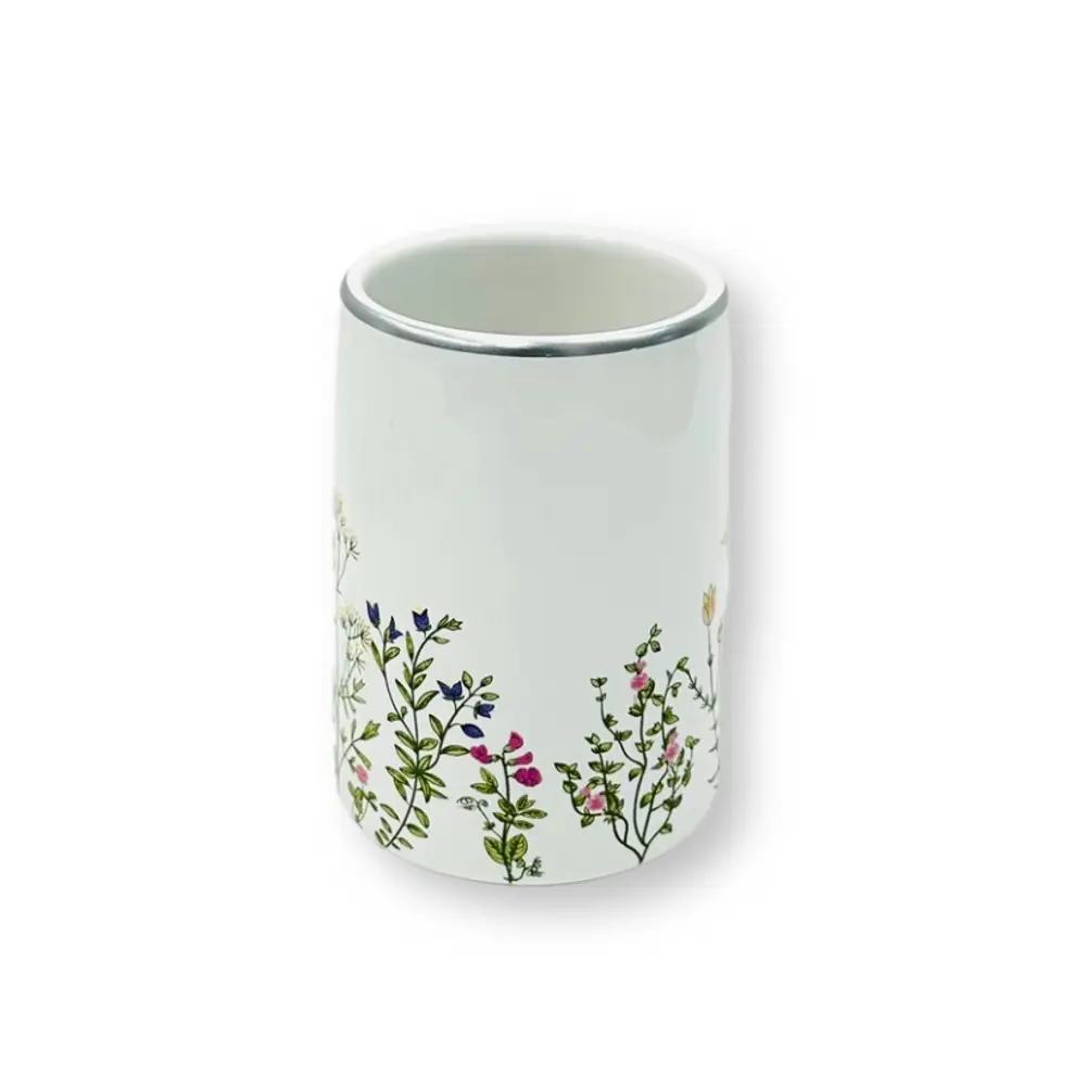 Керамический стакан для зубных щеток Primanova Flowers с цветочным декором 89380959 STLM-1567226