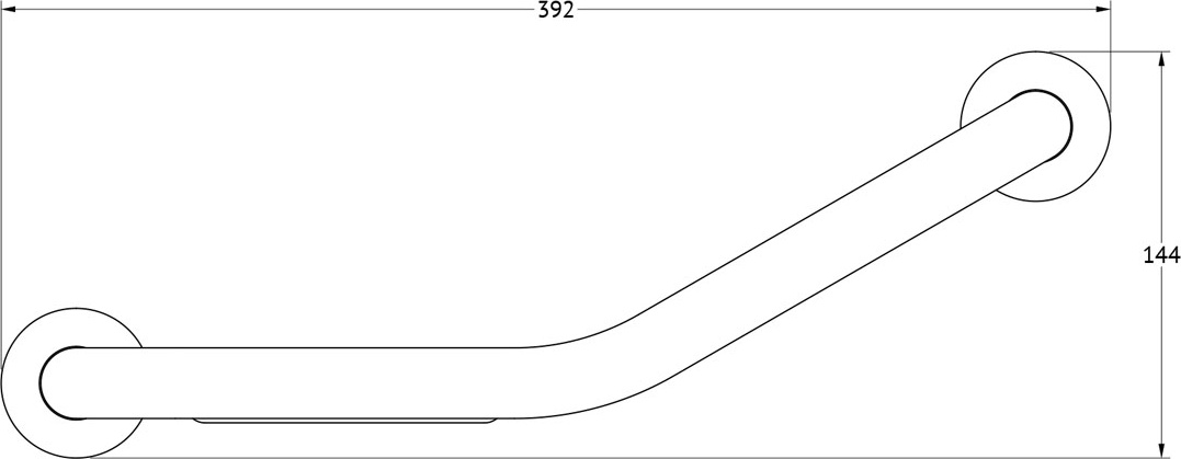 HAR 044 Поручень изогнутый с мыльницей-решеткой Ø25 mm/39 cm ARTWELLE Harmonie - Вид №1
