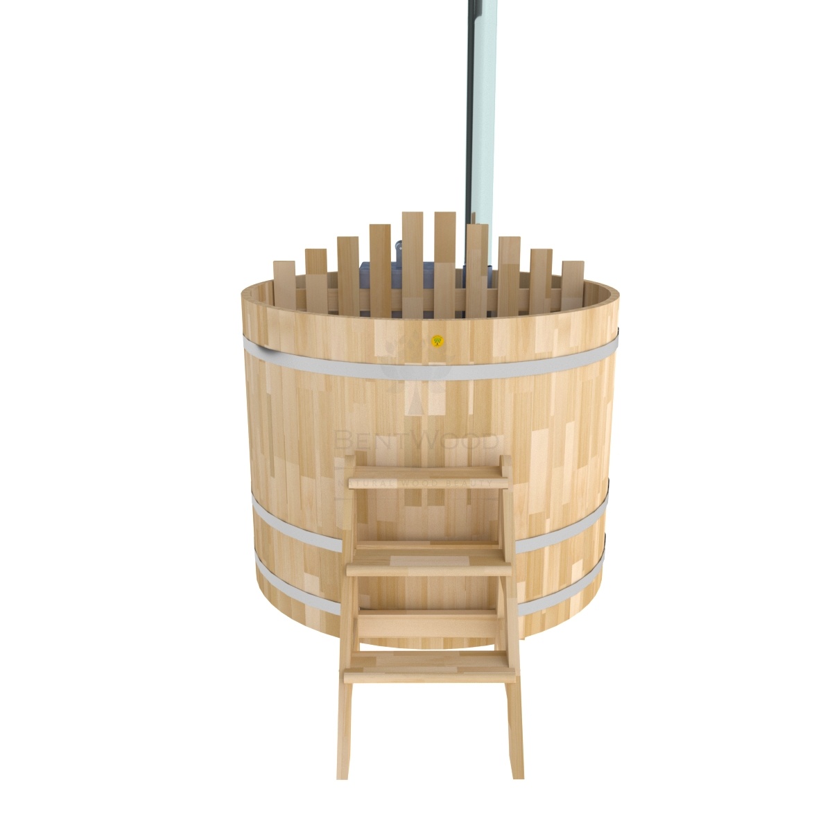 2108 Фурако из кедра D=1.5 с внутренней печкой. Высота 1,2м. Исполнение "Сращенная". Alyarus  - Вид №2