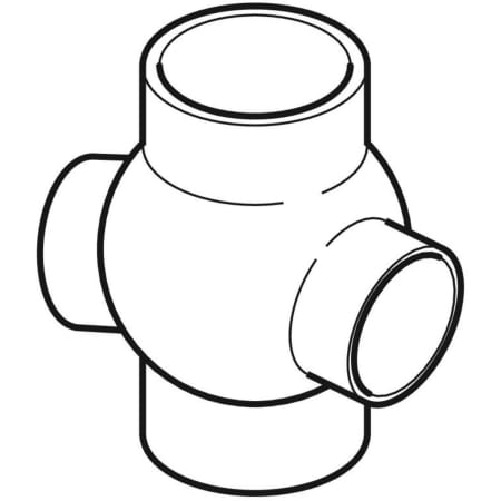 367.375.16.1 Крестовина шаровая Geberit PE 88,5°, соединения 135° смещенные Geberit  - Вид №1