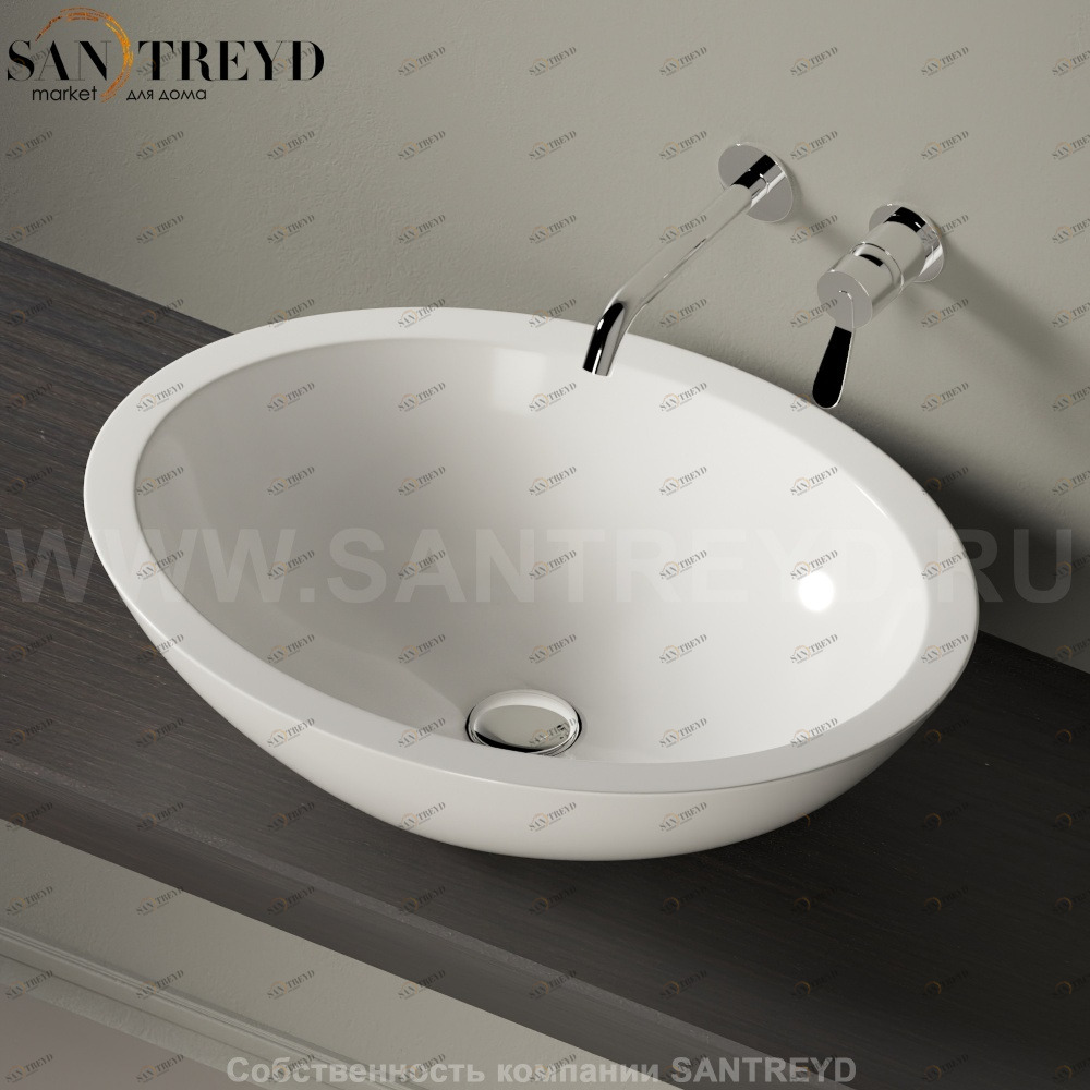 ACER0713ZZZ Накладная раковина на столешницу  овальная Agape 