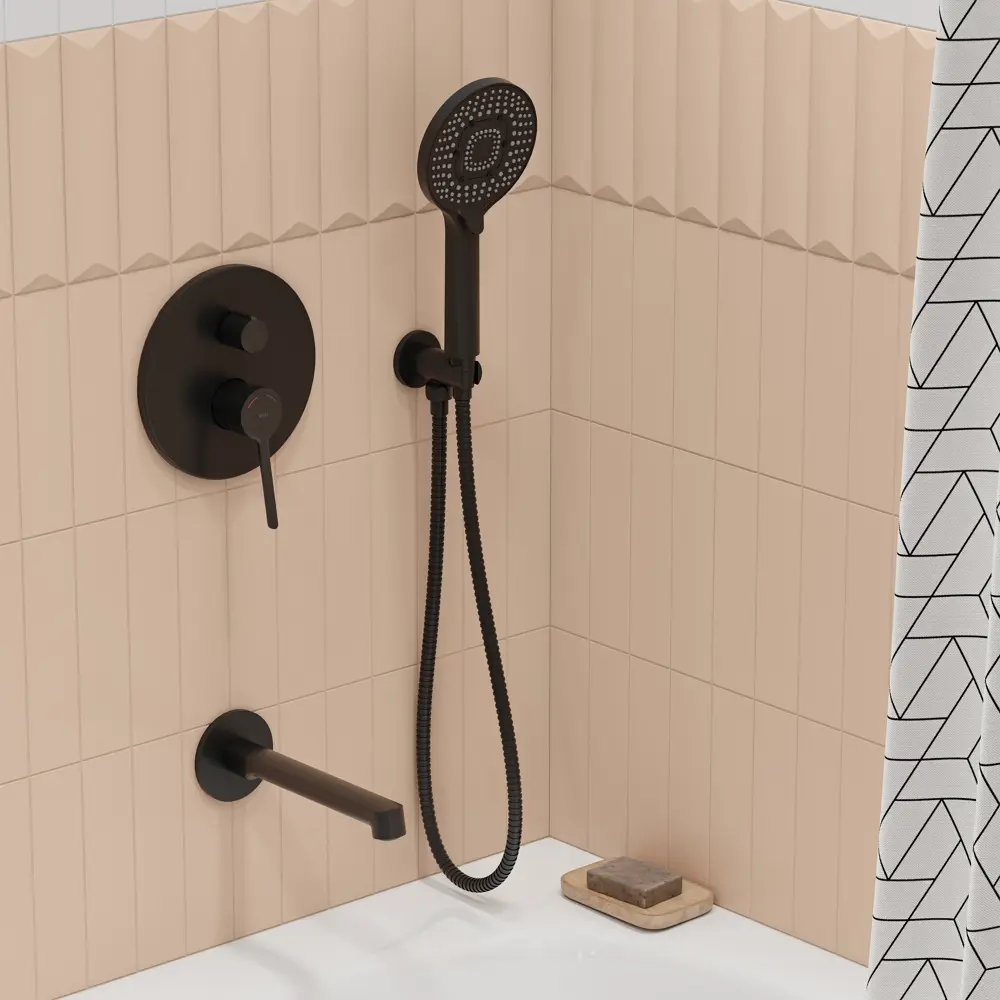 Душевая система Iddis Odda ODDBL03i68 скрытого монтажа цвет черный матовый STLM-2100021 - Вид №3