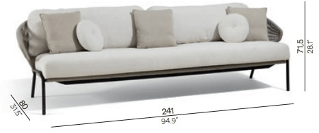 MANUTTI 3-х местный веревочный садовый диван Radius Fs-2s84 - Вид №5