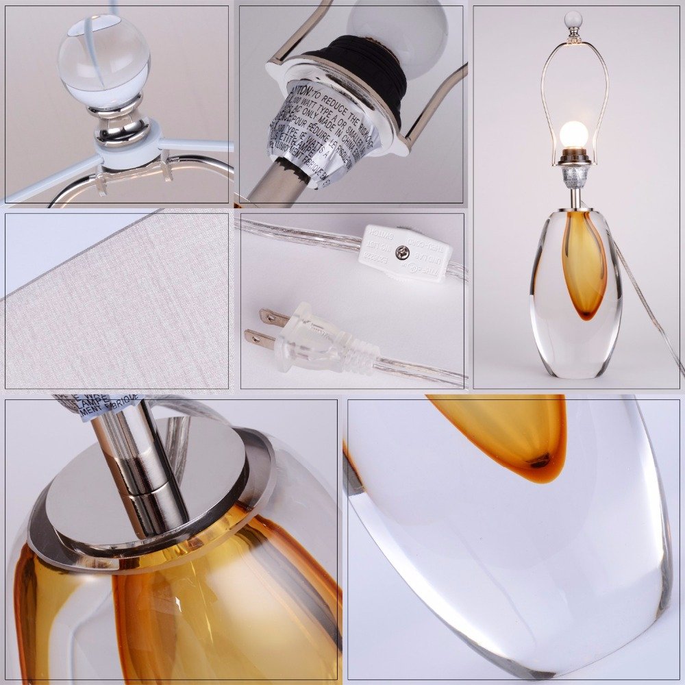 Настольная лампа 57х36 см белая Crystal BRTL3023 DELIGHT COLLECTION  00-3882445 Белый;желтый;прозрачный  - Вид №1