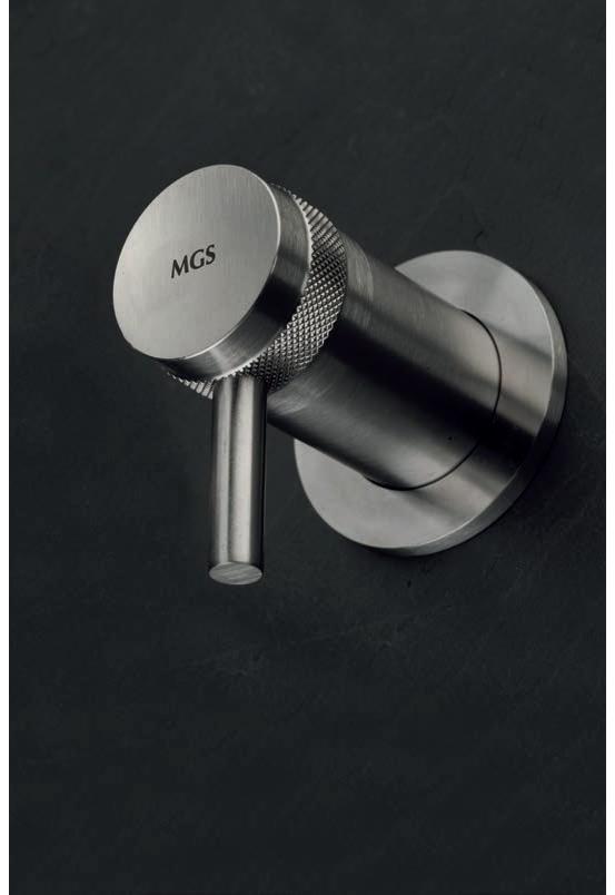 MGS Смеситель для умывальника настенный из нержавеющей стали на 2 отверстия Ergon sun-id-1454857 - Вид №3