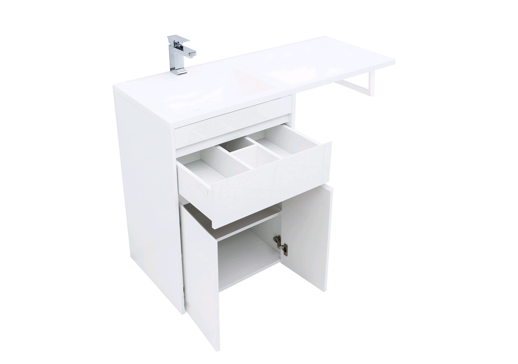 Тумба с раковиной Aquanet Токио 120 L белый (напольная, 1 ящик, 2 дверцы) 0023774500235499 - Вид №10