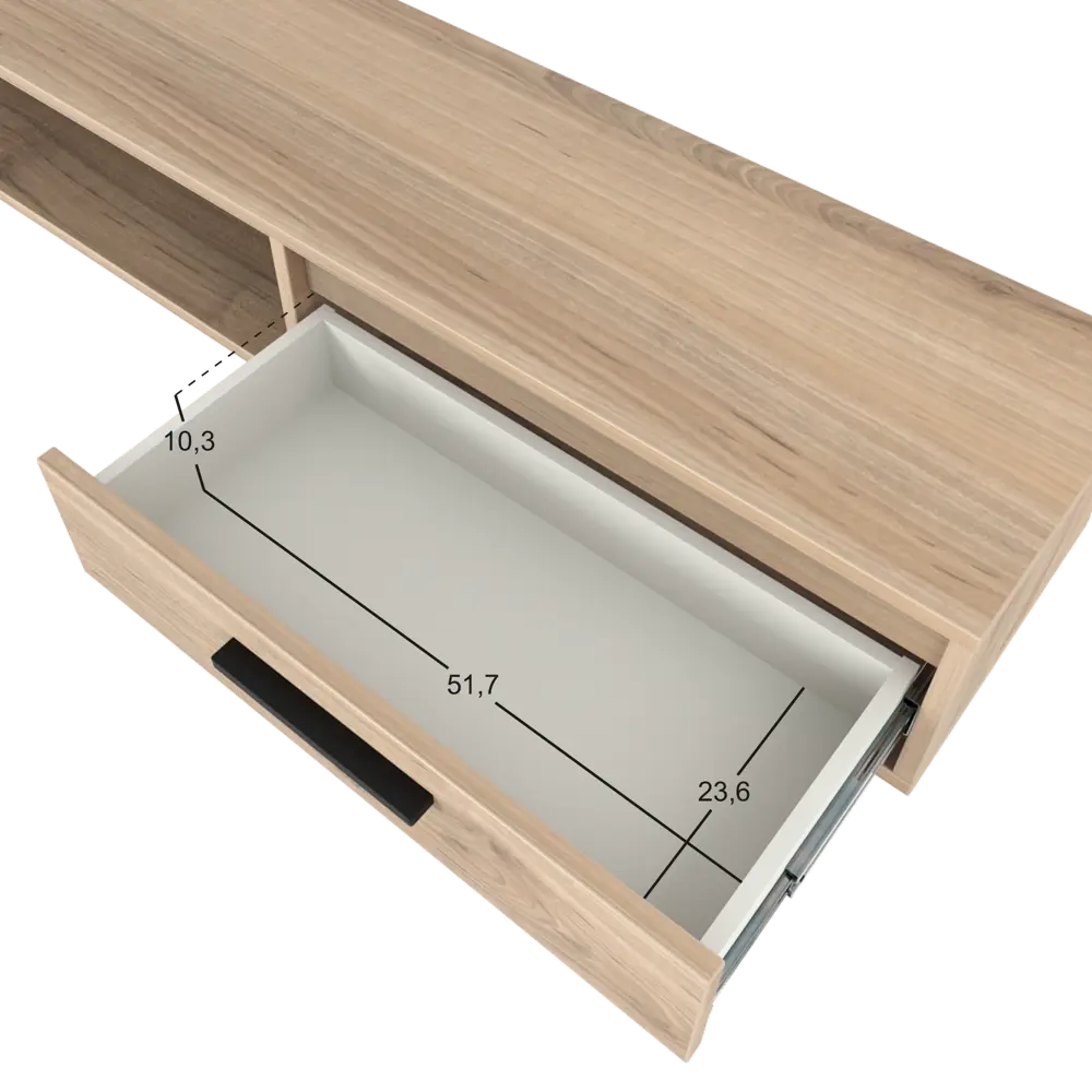 Тумба под телевизор Лион 150x20x30 см ЛДСП цвет дуб комано Santreyd STLM-2133992 - Вид №7