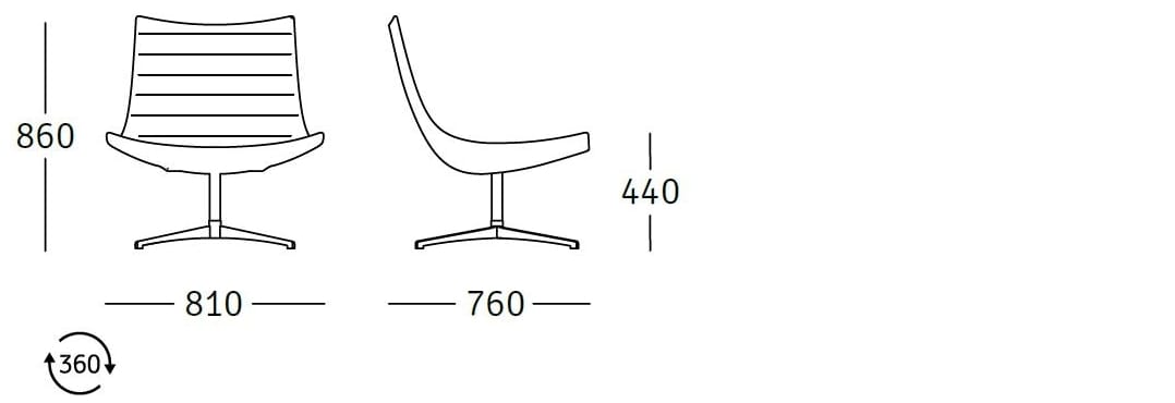 Ткань поворотный стул ROSSIN ARCH-00073964 - Вид №3