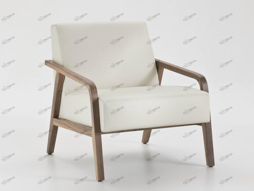 i 4 Mariani Мягкое кожаное кресло с подлокотниками Woody sun-id-1377871