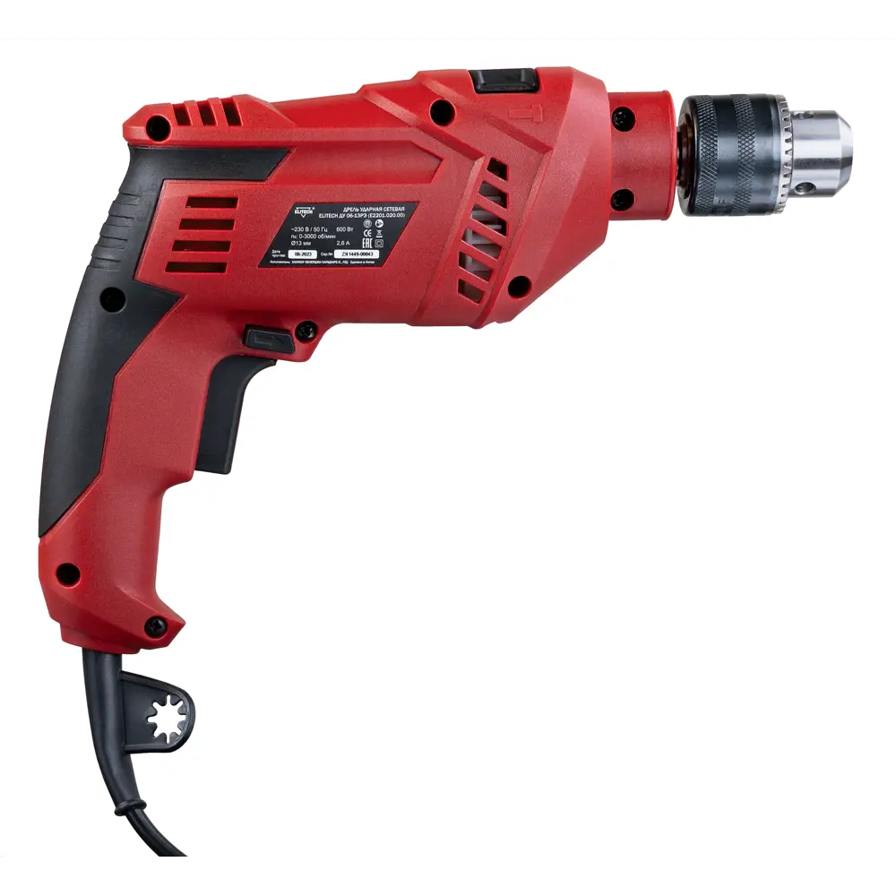 Сетевая ударная дрель Elitech ДУ 06-13РЭ для профессиональных работ 89361449 STLM-1375290 - Вид №3
