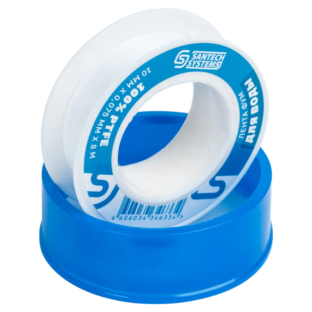 Лента-фум для воды 10x0.075 мм 8 м PTFE 89427289 STLM-2060070 Santreyd  - Вид №1
