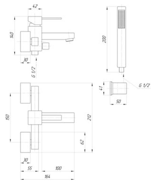 Смеситель MIGLIORE Kvant ML.KVT-2702 для ванны/душа ML.KVT-2702.CR - Вид №1