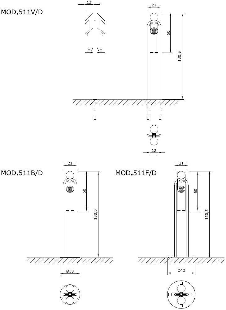 Euroform W Пепельница с металлическим полом для общественных мест  510, 511  - Вид №9