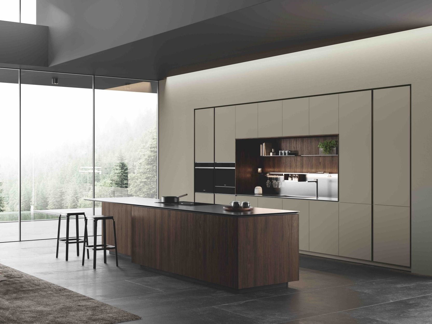Встроенная кухня с островом ERNESTOMEDA Obliqua ARCH-00052370 - Вид №1