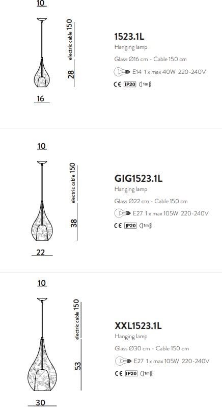 Подвесной светильник из дутого стекла Cangini & Tucci Zoe Van Gogh ARCH-00046516 - Вид №4