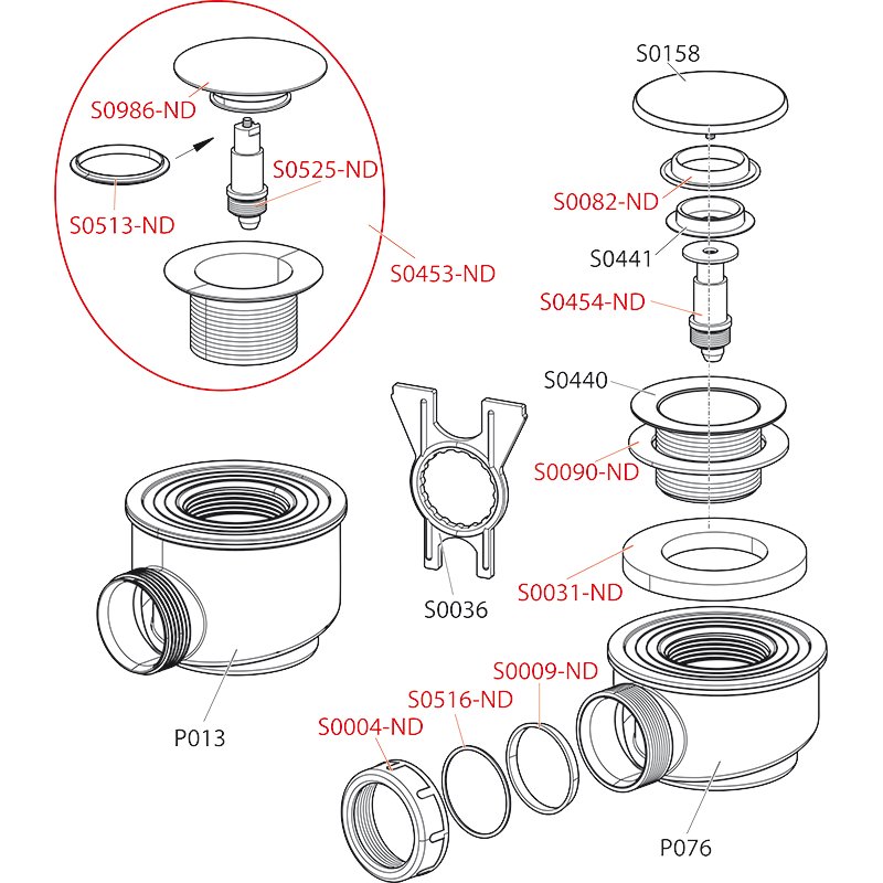 Cифон для душевого поддона CLICK/CLACK, хром ALCAPLAST A46650 - Вид №2