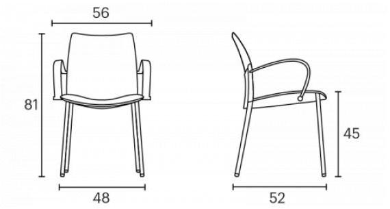 ENEA Стул с обивкой и подлокотниками Global sun-id-1405815 - Вид №2