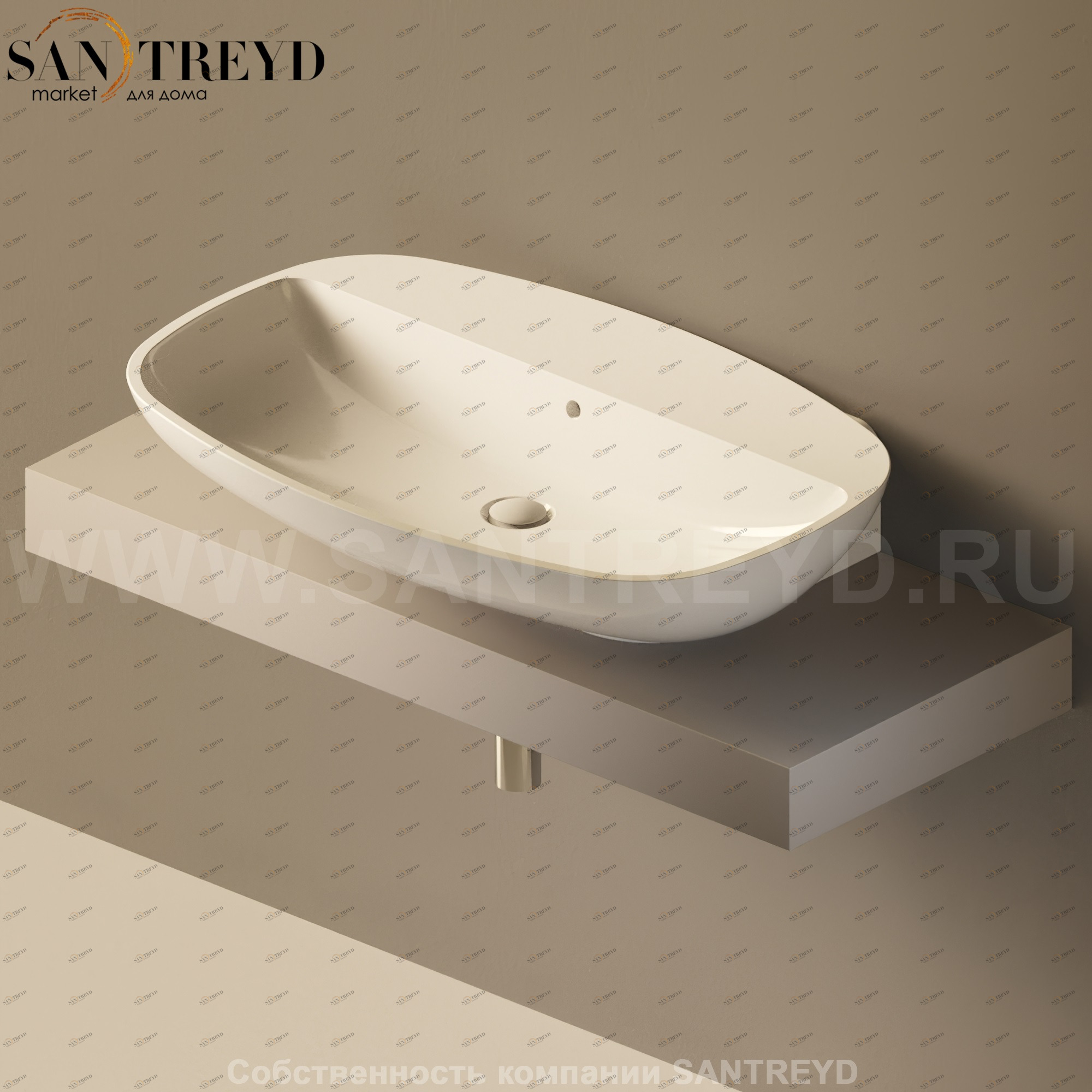 Flaminia FORTY6 Столешница от 110 до 250 см серая F68081.1019 Ceramica Flaminia F680811019