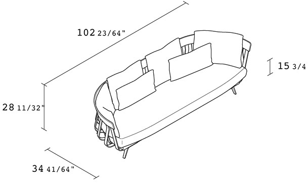 Alias 3-х местный тканевый диван E la nave va 02b - Вид №7