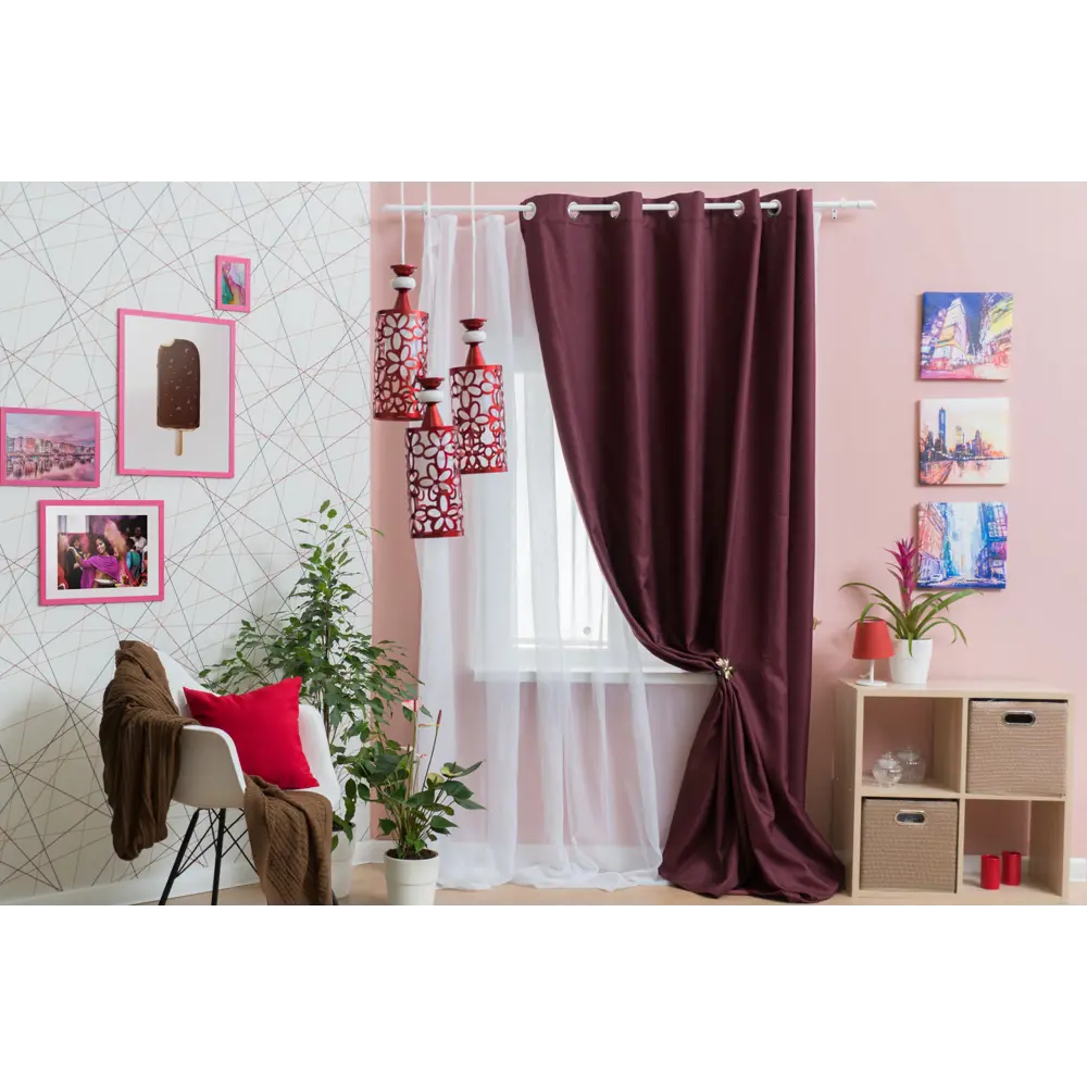 Штора на люверсах «Эрго» 200х260 см цвет фиолетовый 17994312 STLM-2108861 INSPIRE  - Вид №6