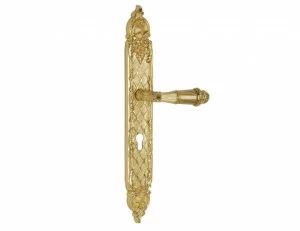 0A1620.85Y.44 Набор ручек дверных на пластинах с каплевидным вырезом европрофиль 85мм Мат античная латунь