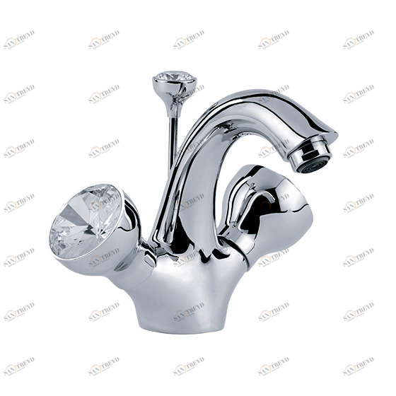 Смеситель для раковины на одно отверстие ½" JOERGER Palazzo Crystal 605.10.300.000