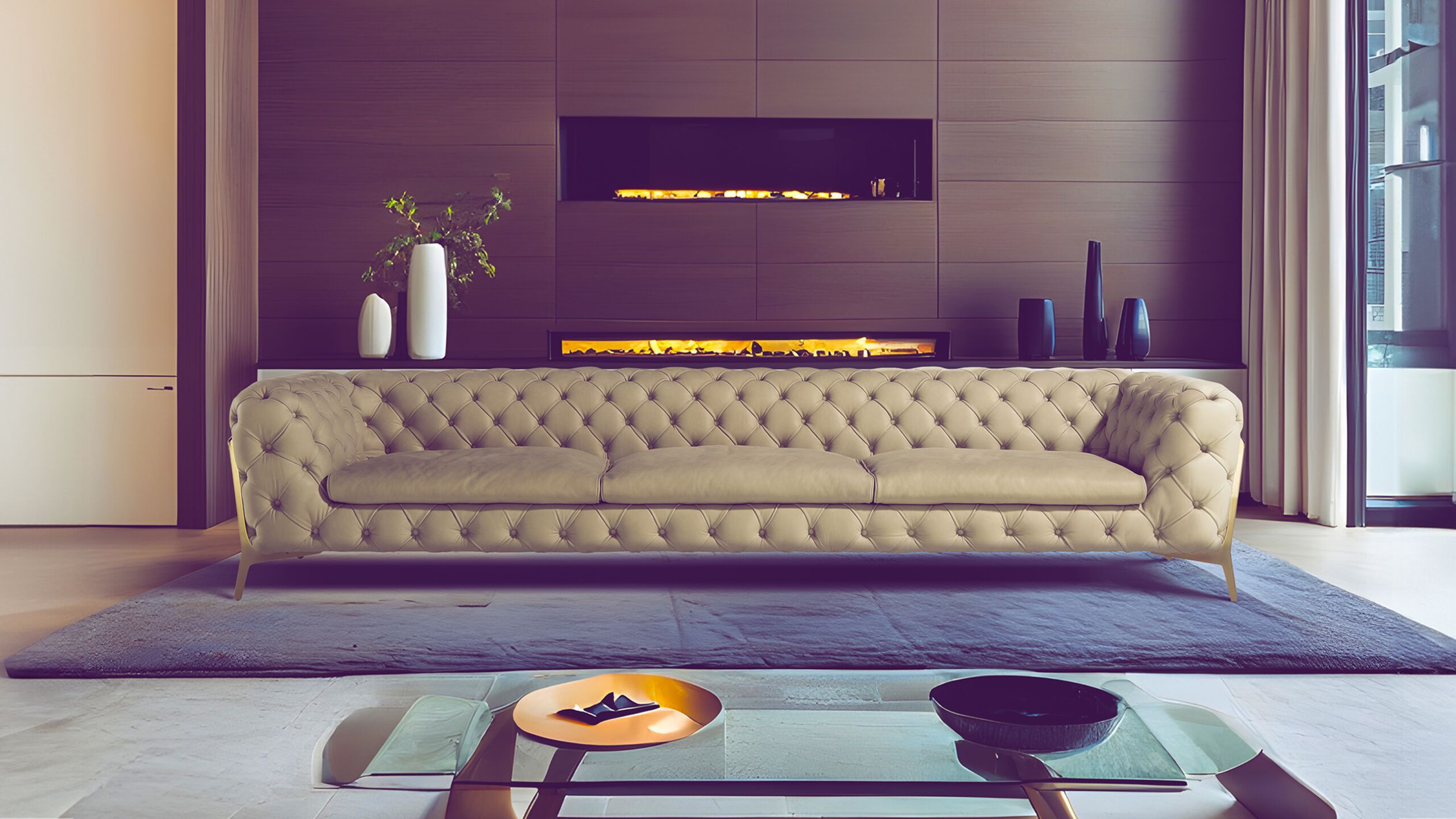 4-местный кожаный капитонный диван Calia Italia Superior ARCH-00153292 - Вид №4