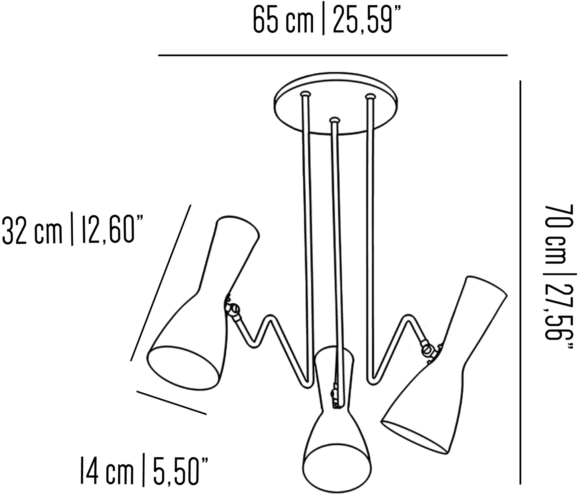 Il Bronzetto Регулируемая люстра из латуни Wormhole Wor10 - Вид №2